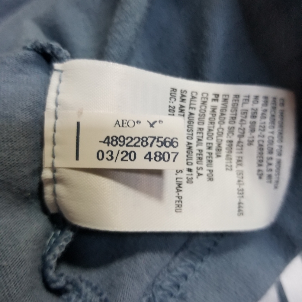 Men's Extra Small Classic Fit Blue American Eagle Short Sleeve Cotton T-Shirt - Picture 5 of 5